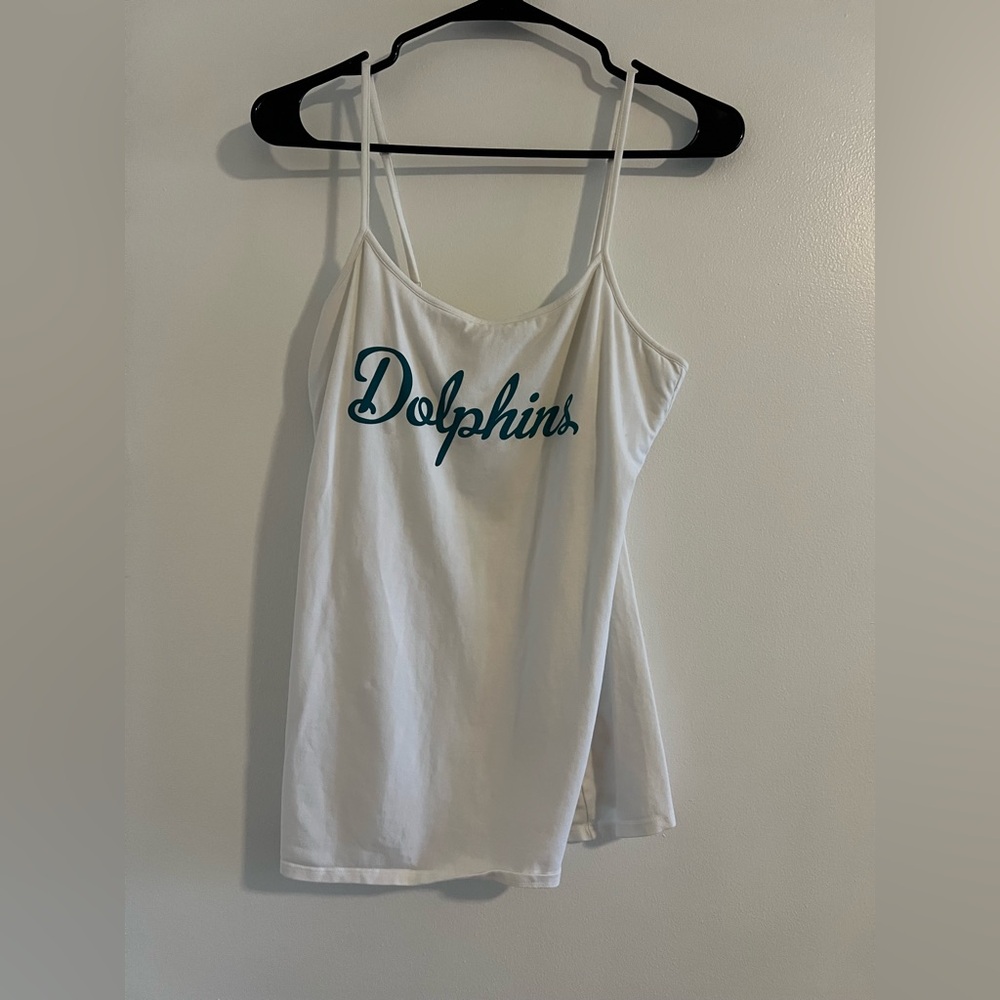 Ladies Miami Dolphins Tank Top White